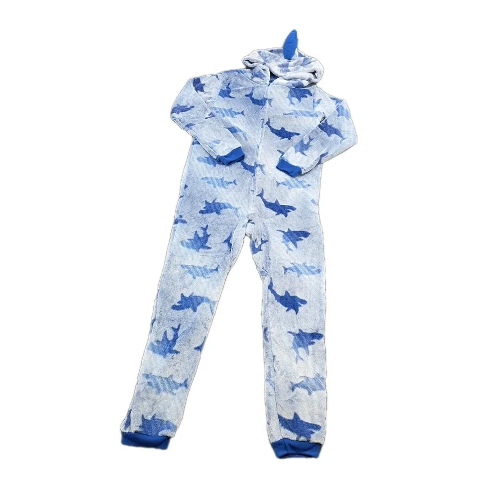 Saint Eve Youth Kids Blanket Hooded Sleeper Pajama‎ Blue Plush Shark